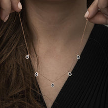 Drop Evil Eye Satellite Chain Necklace ¥ Rose Gold Satellite Necklace - Trending Silver Gifts