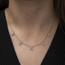 Drop Evil Eye Satellite Chain Necklace ¥ Rose Gold Satellite Necklace - Trending Silver Gifts