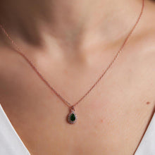Teardrop Emerald Necklace ¥ Emerald May Birthstone Necklace - Trending Silver Gifts