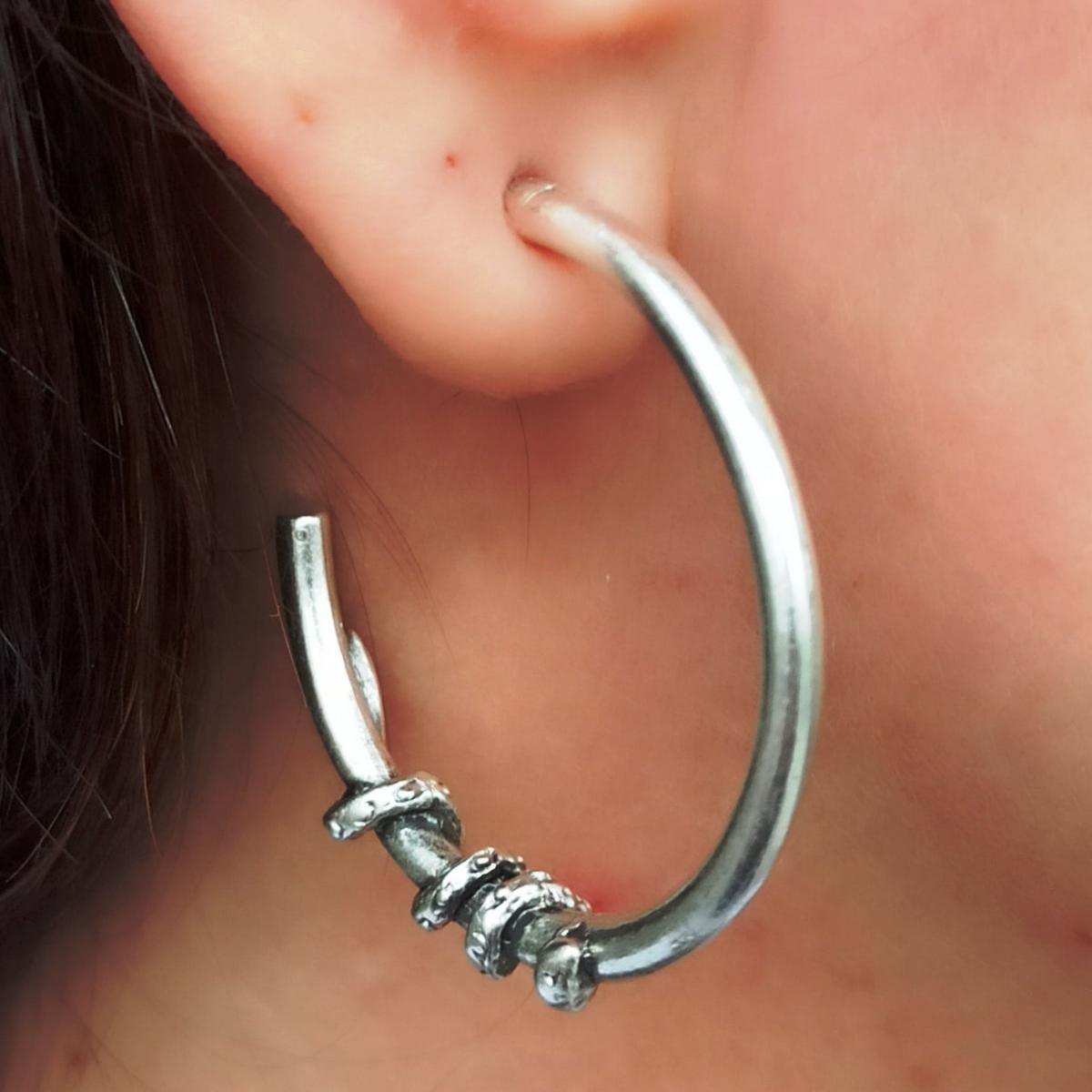 Snake Huggie Earrings • Sterling Silver Snake Earrings • Gıft For Her - Trending Silver Gifts