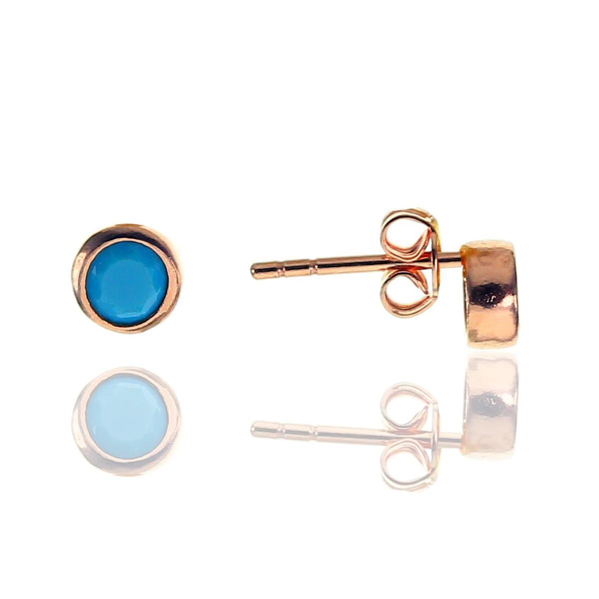Turquoise Stud Earrings • Blue Sapphire Stud Earrings • Gift For Her - Trending Silver Gifts