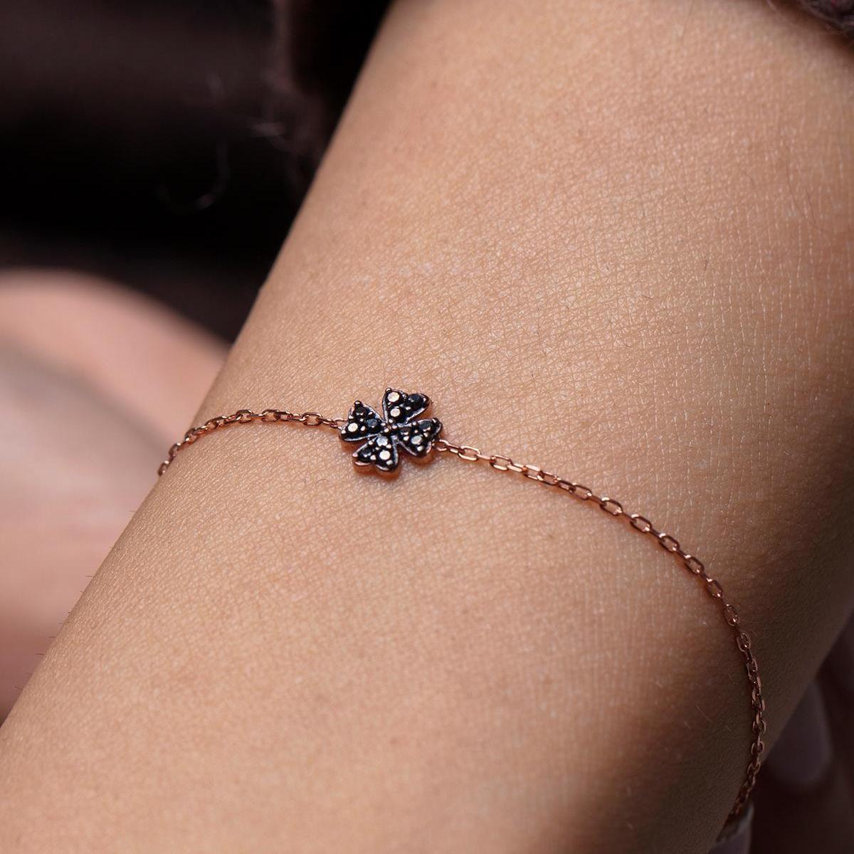 Black Clover Necklace • Karma and Luck Bracelet • Luck Gift For Her - Trending Silver Gifts