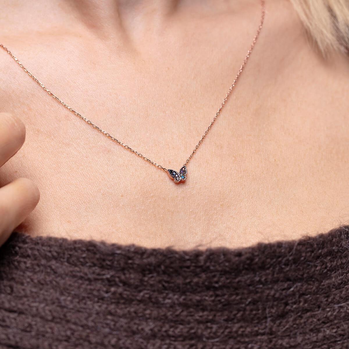 Butterfly Crystal Silver Necklace - Trending Silver Gifts