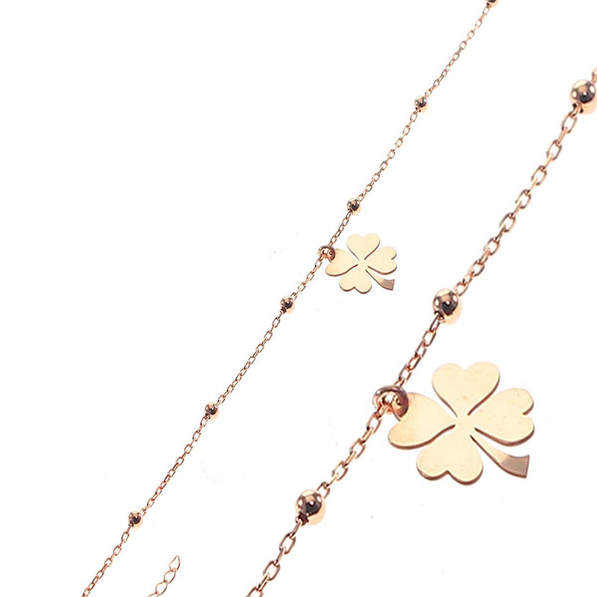 Satellite Chain Karma and Luck Bracelet • Four Leaf Clover Bracelet - Trending Silver Gifts