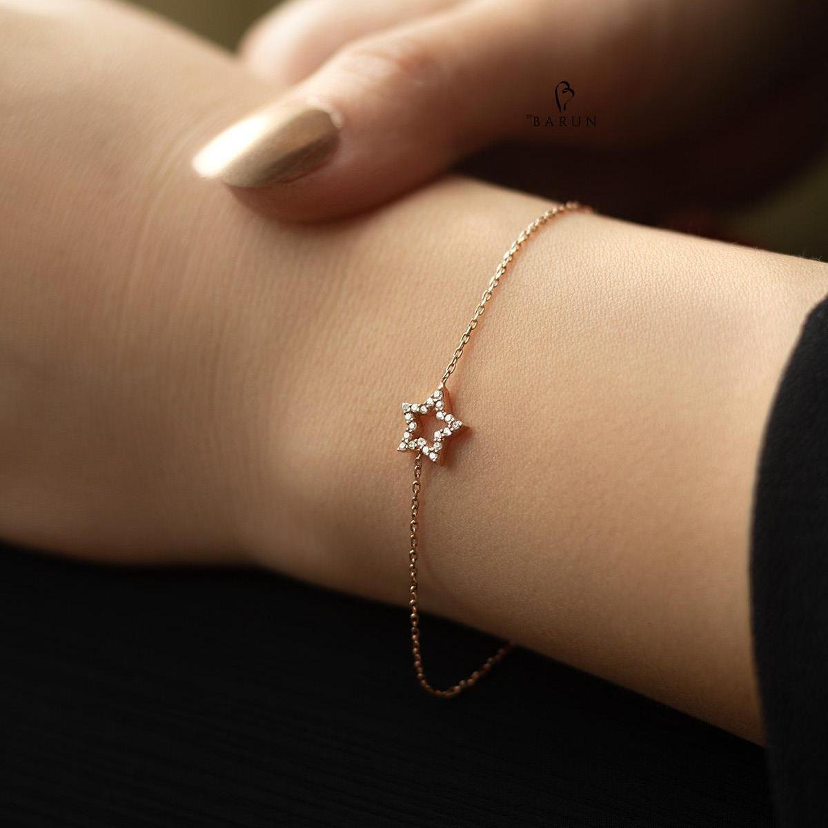 Gold Star Bracelet • Star Sign Bracelet • Cz Silver Star Bracelet - Trending Silver Gifts