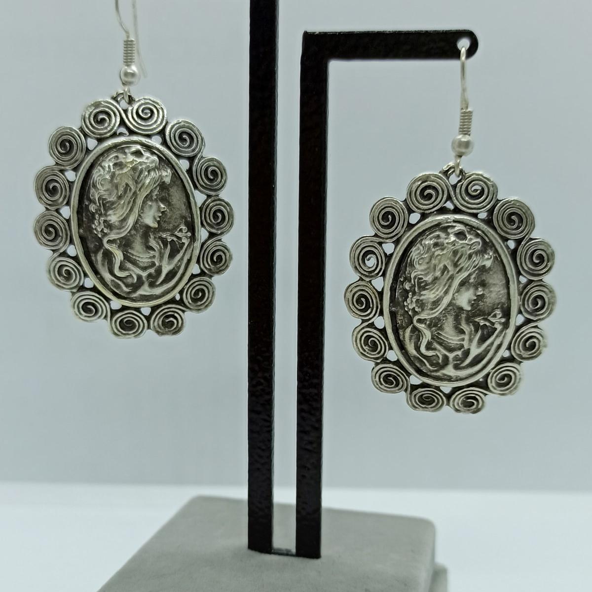Sterling Silver Handmade Medallion Earrings ¥ Unique Handmade Earrings - Trending Silver Gifts
