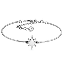North Star Silver Bangle Braclet ¥ Bridesmaid Gift For Wedding - Trending Silver Gifts