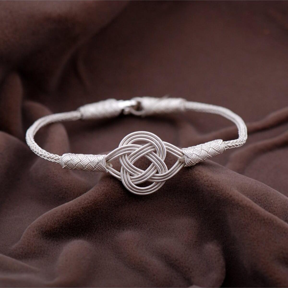 Handmade Love Knot Silver Bracelet • Bridesmaid Gift For Wedding Day - Trending Silver Gifts