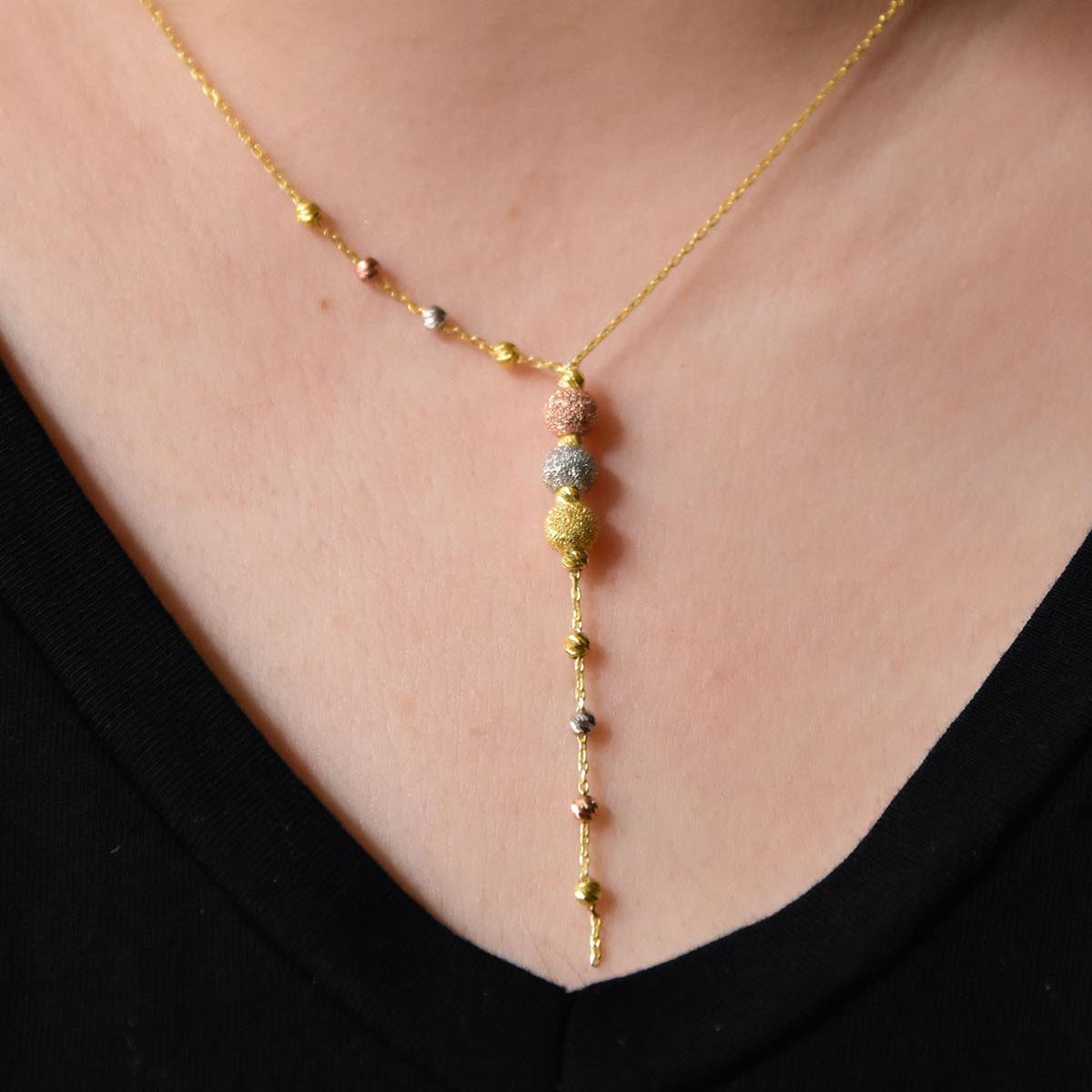 Dangle Station Necklace • Gold Dangle Necklace • Long Dangle Necklace - Trending Silver Gifts