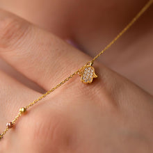 Satellite Chain Hamsa Necklace Gold ¥ Protection Charm Necklace - Trending Silver Gifts