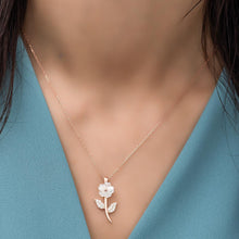 Gold Magnolia Necklace ¥ Magnolia Flower Necklace, Gift For Girlfriend - Trending Silver Gifts