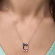 Owl Diamond Necklace ¥ Owl Pendant Necklace ¥ Silver Owl Necklace - Trending Silver Gifts