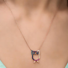 Owl Diamond Necklace ¥ Owl Pendant Necklace ¥ Silver Owl Necklace - Trending Silver Gifts