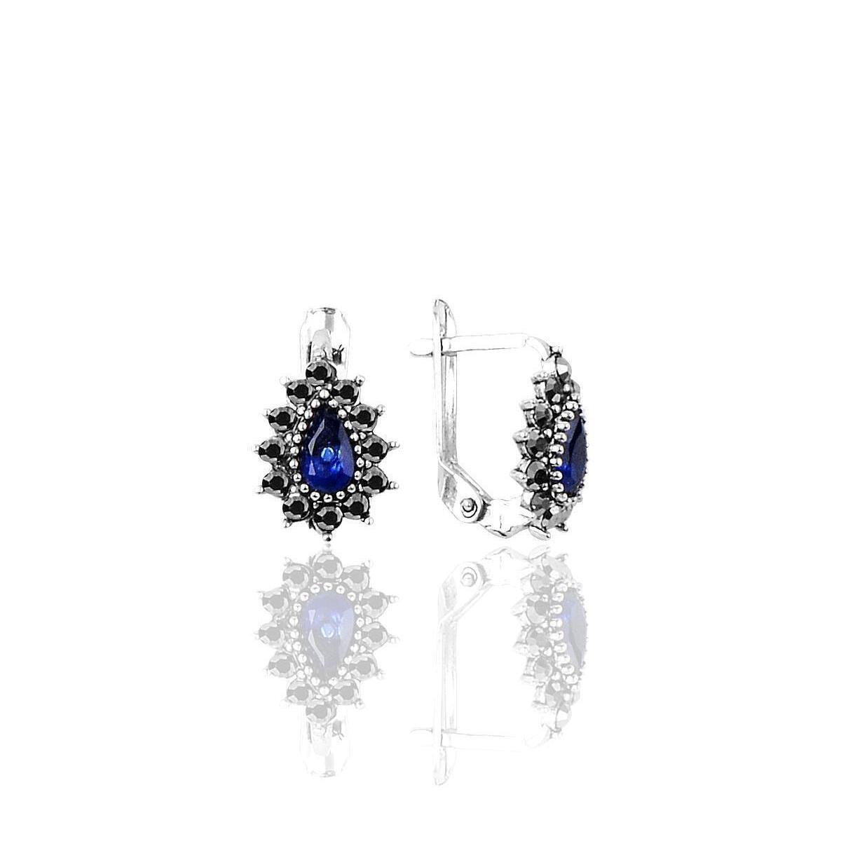 Blue Sapphire Jacket Earrings • September Birthstone Earrings - Trending Silver Gifts