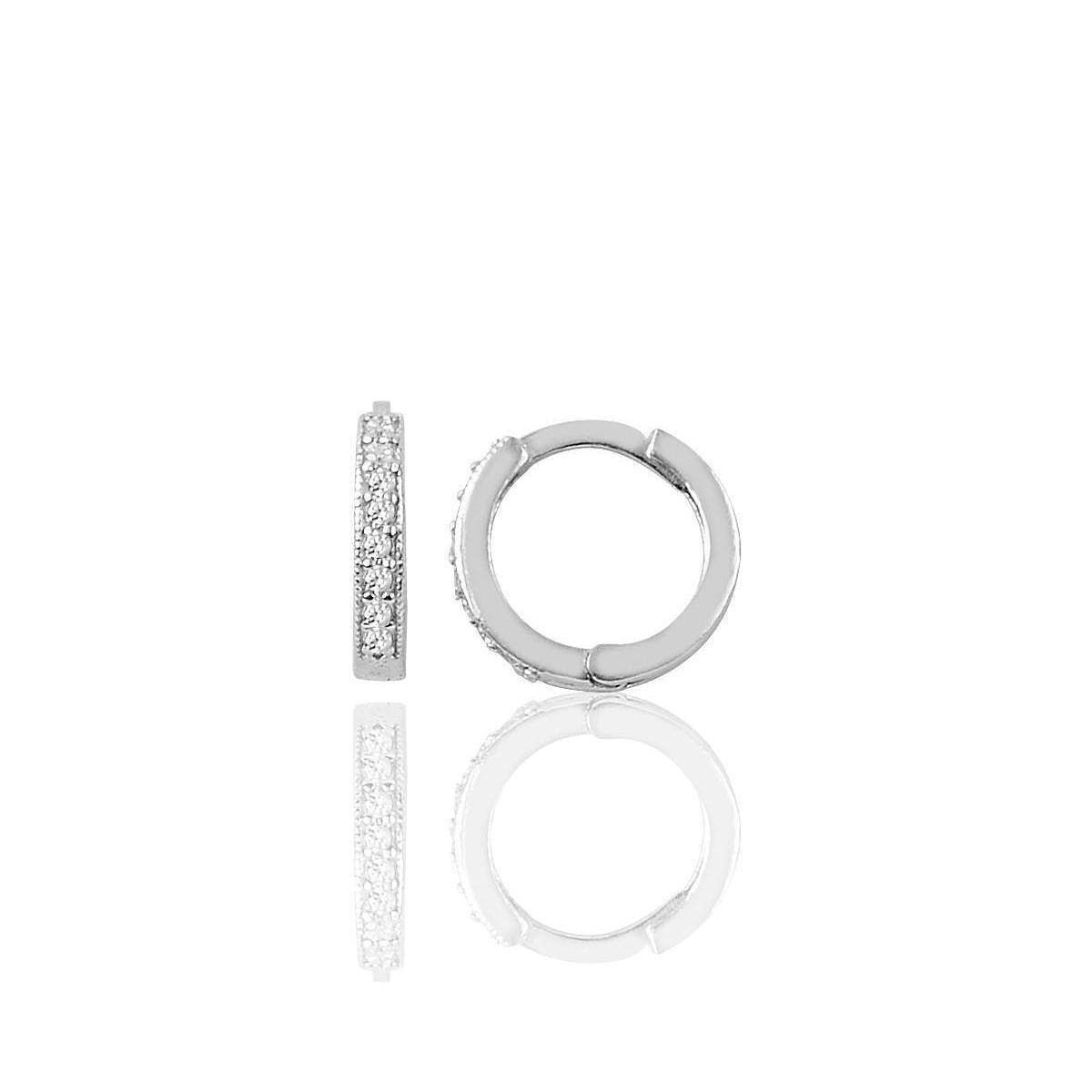 Huggie Diamond Earrings White Gold • Huggies Diamond Earrings - Trending Silver Gifts