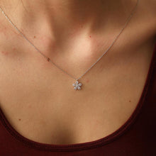 Clover Diamond Necklace ¥ Diamond Flower Necklace ¥ April Birthstone - Trending Silver Gifts