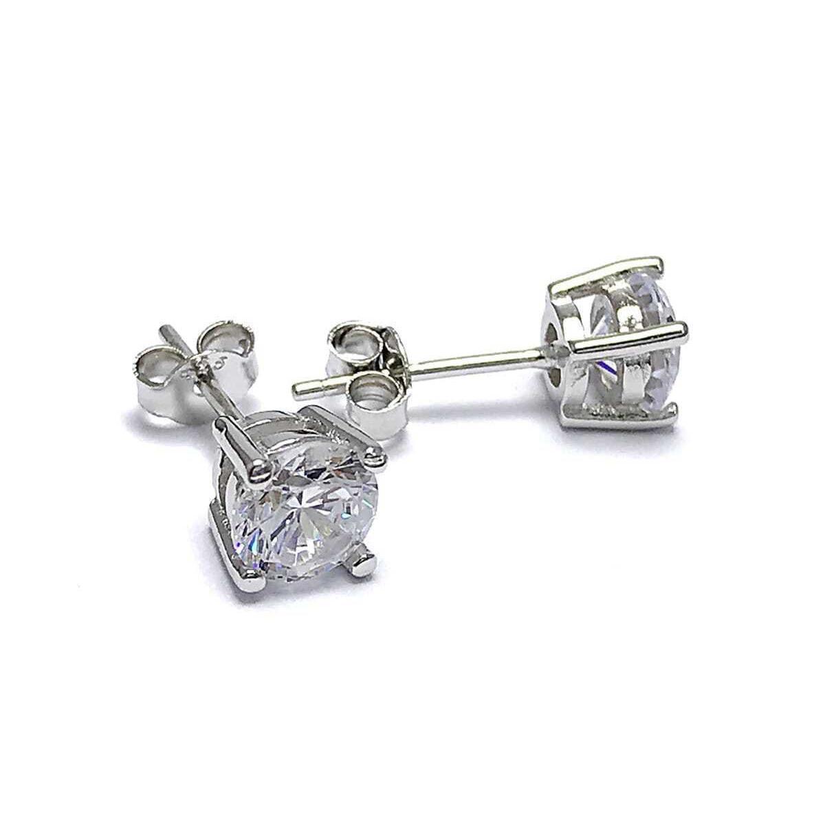 Solitaire Diamond Stud Earrings • Solitaire Diamond Earrings - Trending Silver Gifts