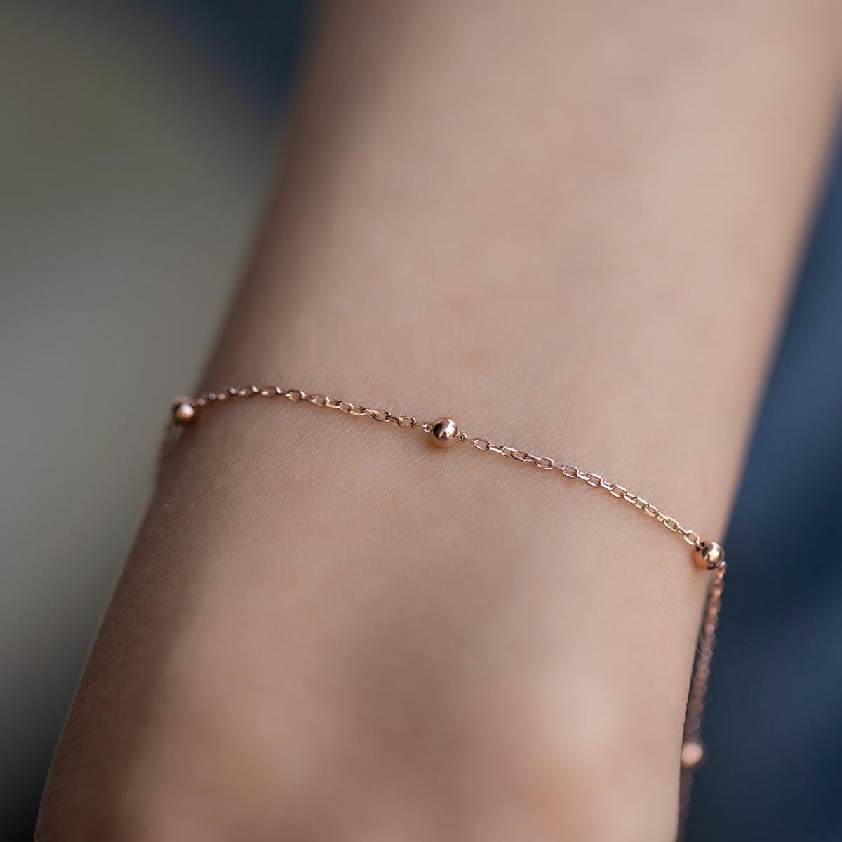 Rose Gold Satellite Chain Bracelet • Bridesmaid Gifts For Wedding Day - Trending Silver Gifts