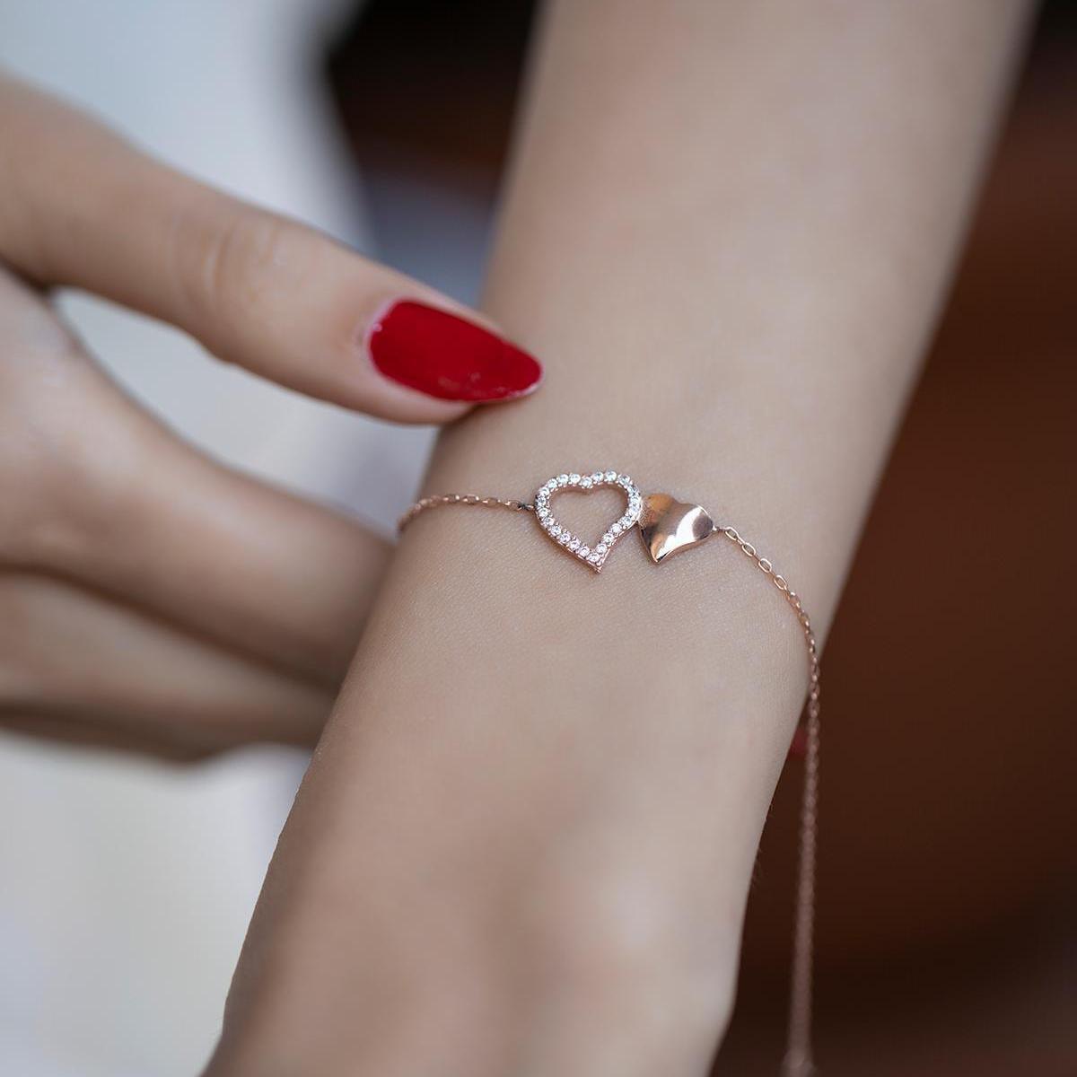 Heart Charm Bracelet • Heart Bracelet Silver • Silver Heart Bracelet - Trending Silver Gifts