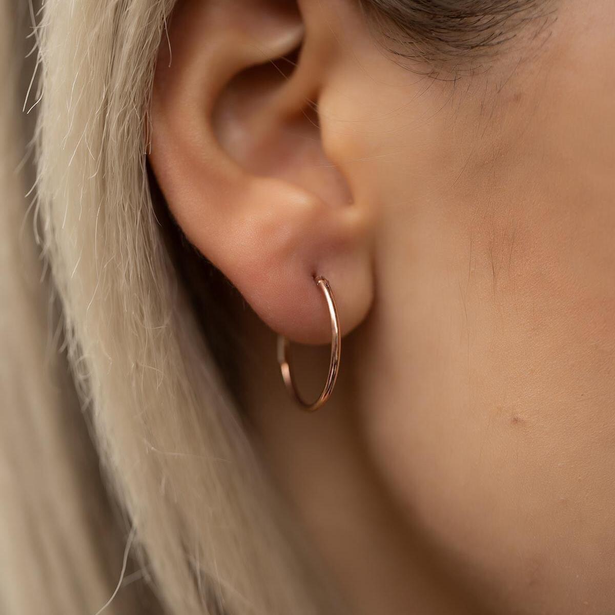 Tiny Hoop Earrings • Small Hoop Rose Gold Earrings • Gift For Her - Trending Silver Gifts
