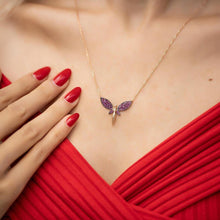 Amethyst Dragonfly Pendant Necklace ¥ Dragonfly Necklace Gold - Trending Silver Gifts