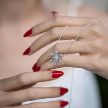 Snowflake Necklace Diamond ¥ Snowflake Pendant Necklace ¥ Gift For Mom - Trending Silver Gifts