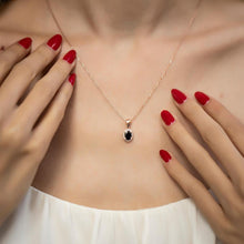 Black Cubic Zirconia Necklace ¥ Oval Black Zirconium Necklace - Trending Silver Gifts