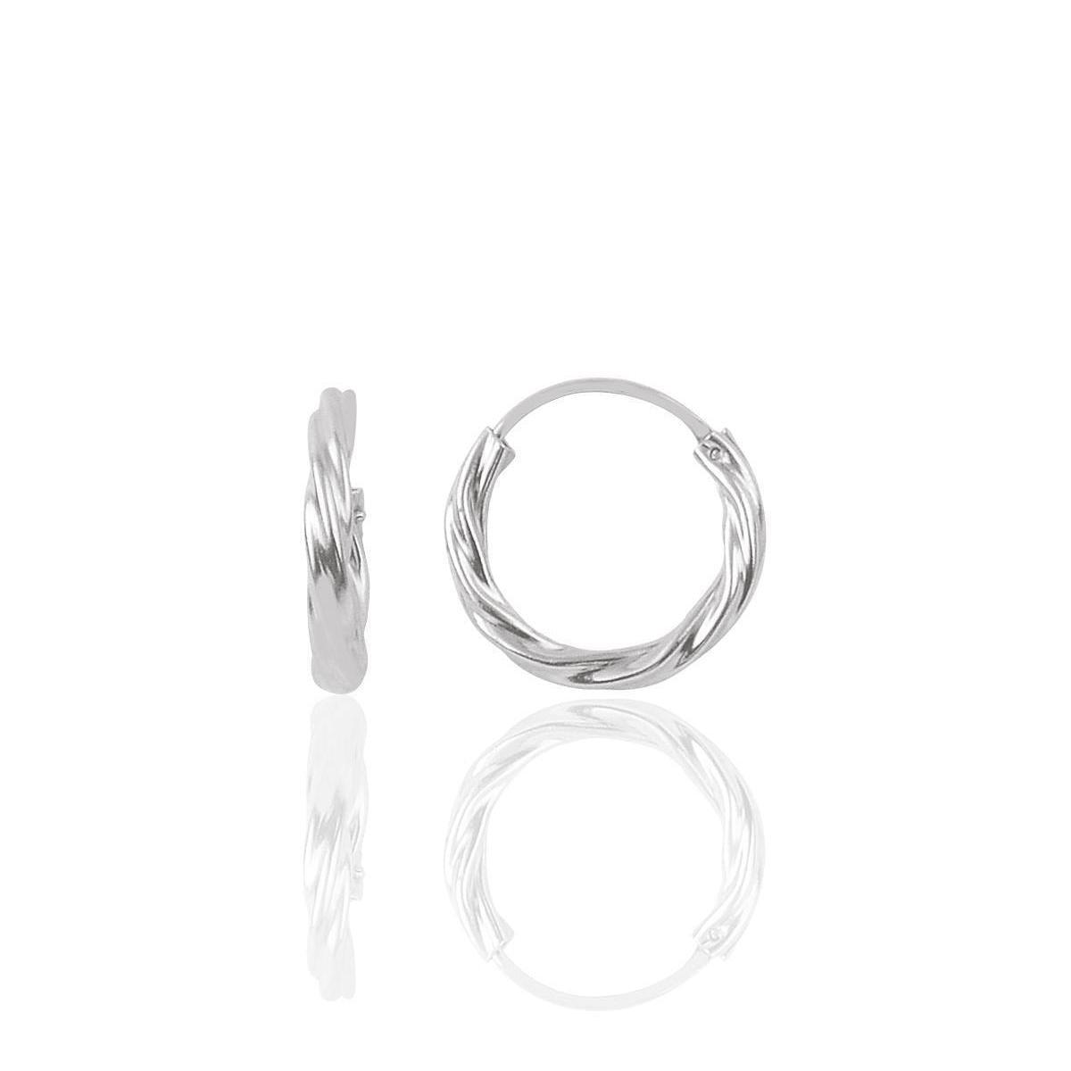 Twisted Hoop Earrings ¥ Twisted Silver Hoop Earrings ¥ Gift For Wife - Trending Silver Gifts