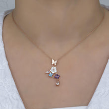 Ivy Flower and Butterfly Necklace  ¥ Dangle Flower Necklace - Trending Silver Gifts