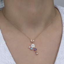 Ivy Flower and Butterfly Necklace  ¥ Dangle Flower Necklace - Trending Silver Gifts