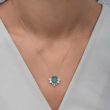 Green Birthstone Necklace ¥ Green Baugette Necklace ¥ Zircon Necklace - Trending Silver Gifts