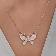 Rose Gold Cz Butterfly Necklace ¥ Diamond Butterfly Necklace - Trending Silver Gifts