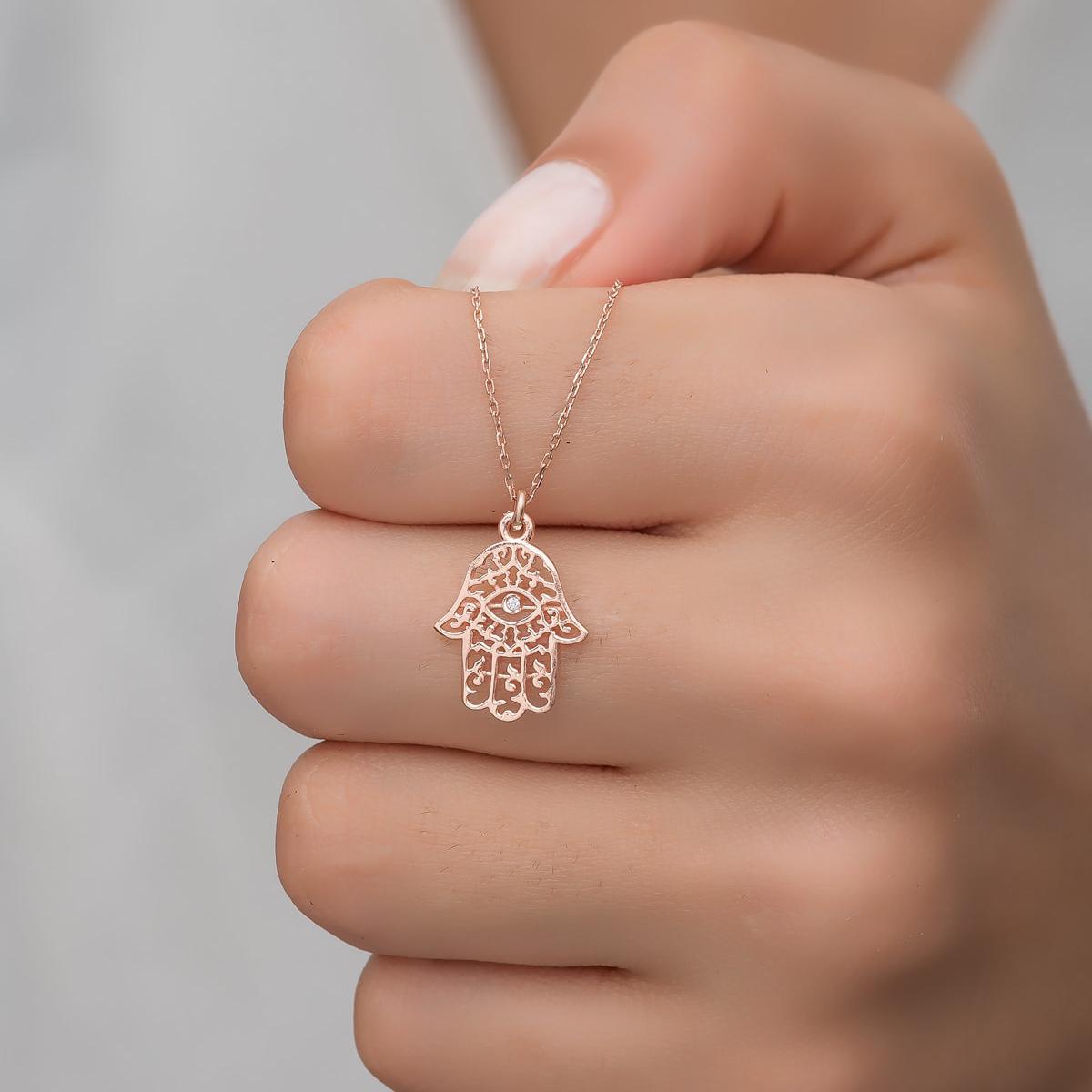 Hamsa Jewish Necklace • Evil Eye Protection Necklace • Gift For Her - Trending Silver Gifts