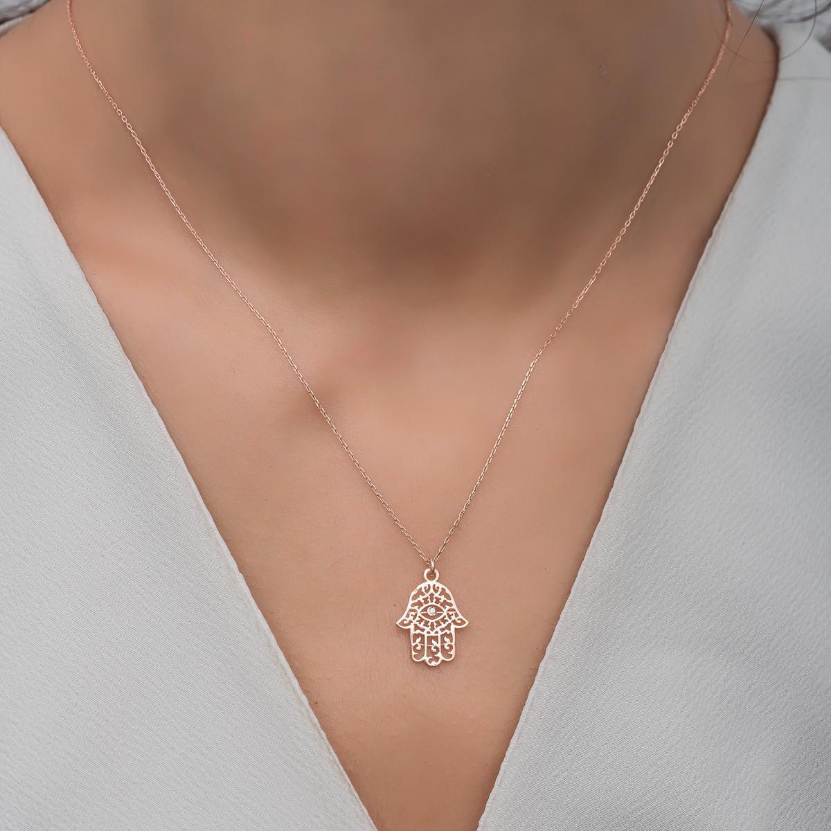 Hamsa Jewish Necklace • Evil Eye Protection Necklace • Gift For Her - Trending Silver Gifts