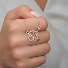 Cz Planet Saturn Necklace ¥ Saturn Planet Necklace ¥ 925 Cz Necklace - Trending Silver Gifts