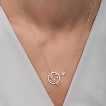 Cz Planet Saturn Necklace ¥ Saturn Planet Necklace ¥ 925 Cz Necklace - Trending Silver Gifts
