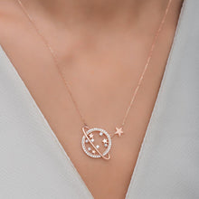 Cz Planet Saturn Necklace ¥ Saturn Planet Necklace ¥ 925 Cz Necklace - Trending Silver Gifts