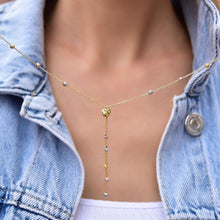 Dangle Station Necklace ¥ Gold Droplet Necklace ¥ Dangle Necklace Gold - Trending Silver Gifts