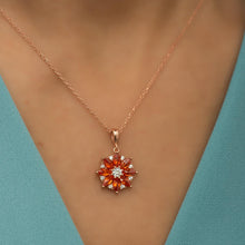 Crystal Citrine Lotus Necklace ¥ Lotus Orange Birtstone Necklace - Trending Silver Gifts