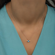 Aquamarine Angel Wings Necklace Gold ¥ Angel Wing Necklace Gold - Trending Silver Gifts