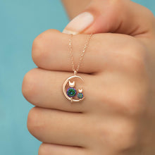 Cat On The Crescent Moon Necklace ¥ Mystic Topaz Silver Cat Necklace - Trending Silver Gifts