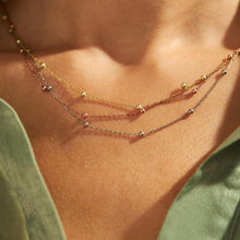 3 Satellite Chain Layered Necklace Gold ¥ Layered Necklace Gold - Trending Silver Gifts