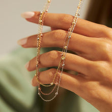 3 Satellite Chain Layered Necklace Gold ¥ Layered Necklace Gold - Trending Silver Gifts