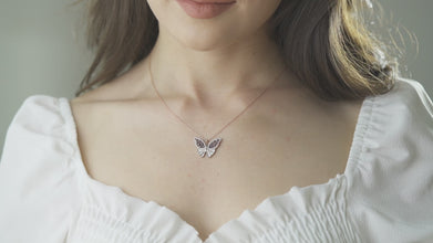 Blue Butterfly Necklace Gold ¥ Evil Eye Necklace Gold ¥ Gift For Her