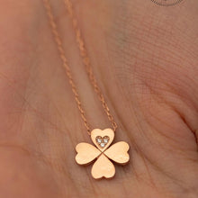 Four Leaf Clover Necklace With Swarovski Stone ¥ Clover Necklace Gold - Trending Silver Gifts