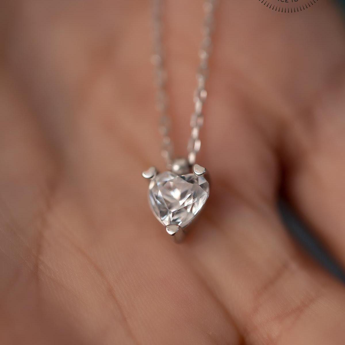 Swarovski Necklace Heart • Swarovski Heart Necklace • Gift For Her - Trending Silver Gifts