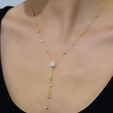 Dangle Satellite Chain Necklace Gold ¥ Dangle Station Necklace - Trending Silver Gifts