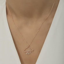 Cloud Rose Necklace With Raindrops ¥ Cloud And Raindrop Necklace - Trending Silver Gifts