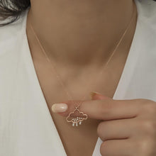 Cloud Rose Necklace With Raindrops ¥ Cloud And Raindrop Necklace - Trending Silver Gifts