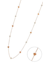 Rose Gold Layered Heart Necklace ¥ Long Gold Chain Solitaire Necklace - Trending Silver Gifts